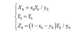 X0，Y0，Z0計(jì)算公式
