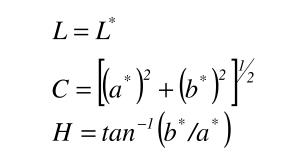 色差儀L、a、b值與L、c、h值轉(zhuǎn)換方法